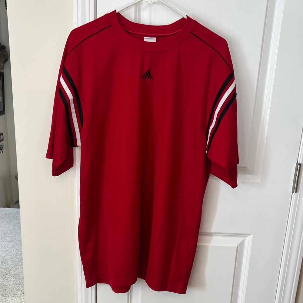 Adidas Men's Vintage Red Short Sleeve Athletic Shirt